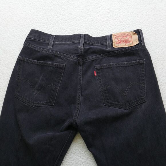 Vtg Levi's 501-0660 Jeans Mens 36x30 Y2K 2000s Black Button Fly Straight Leg - Picture 10 of 16